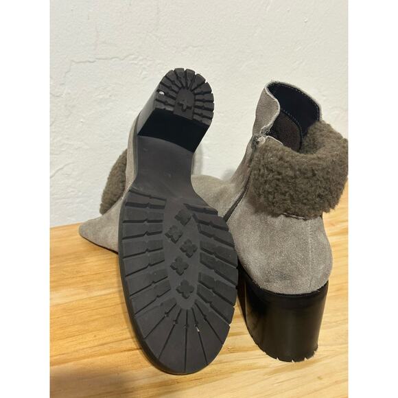 Diba Margaret Suede & Shearling Lug Sole Bootie winter Zip  Ankle Women's 8.5 - Picture 6 of 10